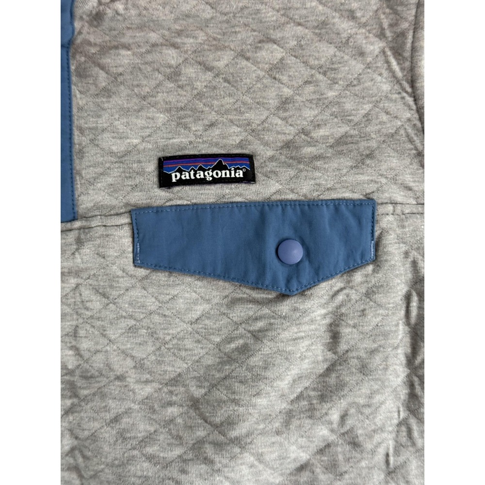 Patagonia Sweatshirt Womens M Gray Organic Cotton Quilt Snap-T Pullover Knit - Picture 7 of 10